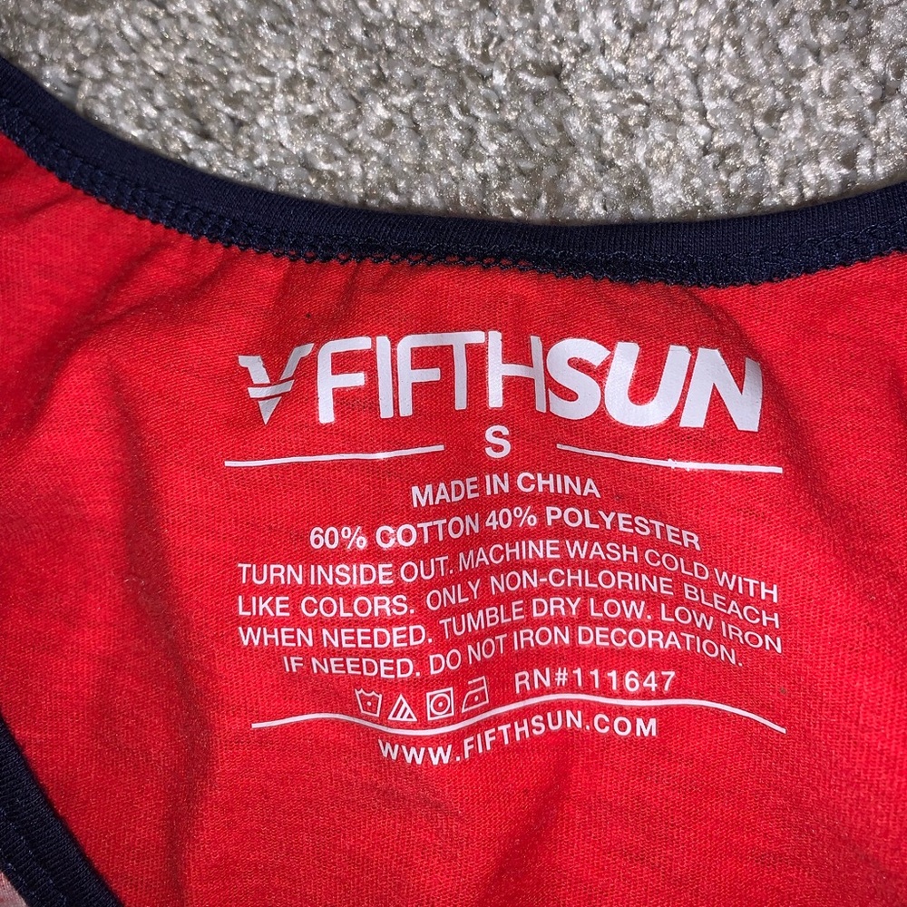 Fifth Sun Red & Gray Striped Tank top size S - Picture 5 of 6